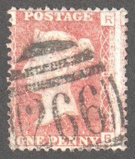 Great Britain Scott 33 Used Plate 208 - RB - Click Image to Close